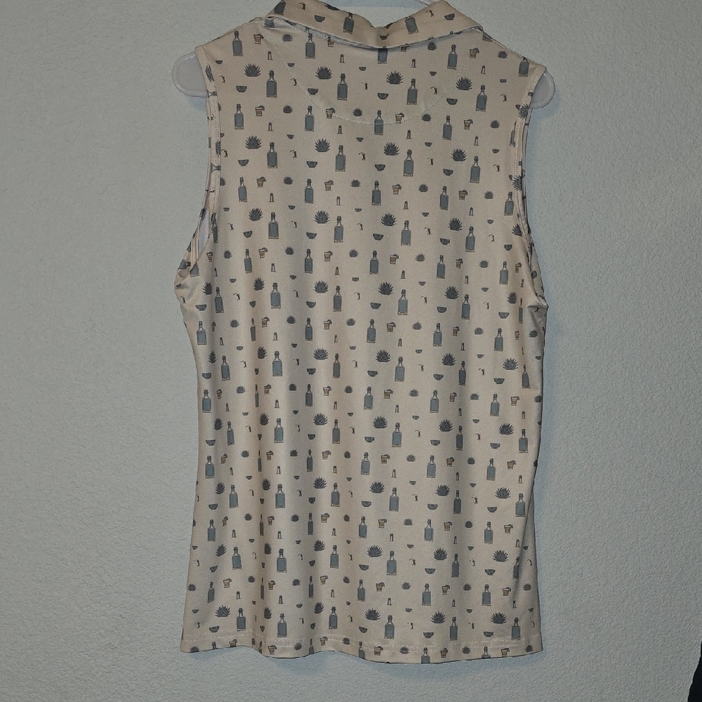 Chic Beige Patterned Tank Top - Picture 2 of 4